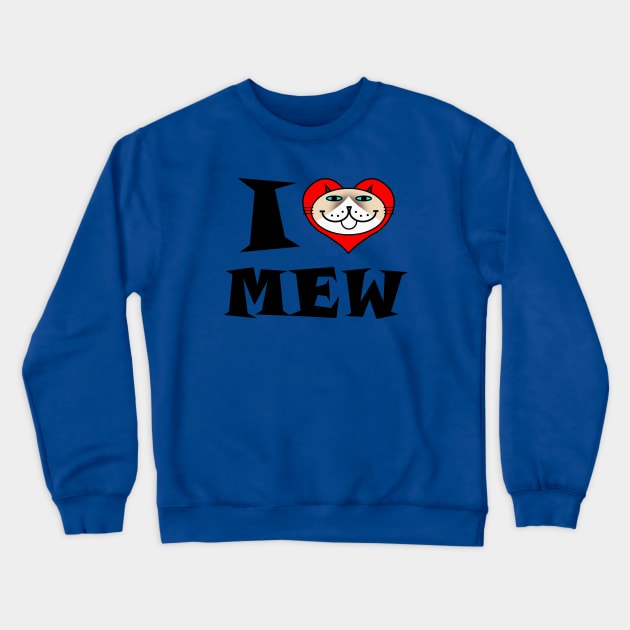 I HEART Cat - Siamese with White Cat Crewneck Sweatshirt by RawSunArt